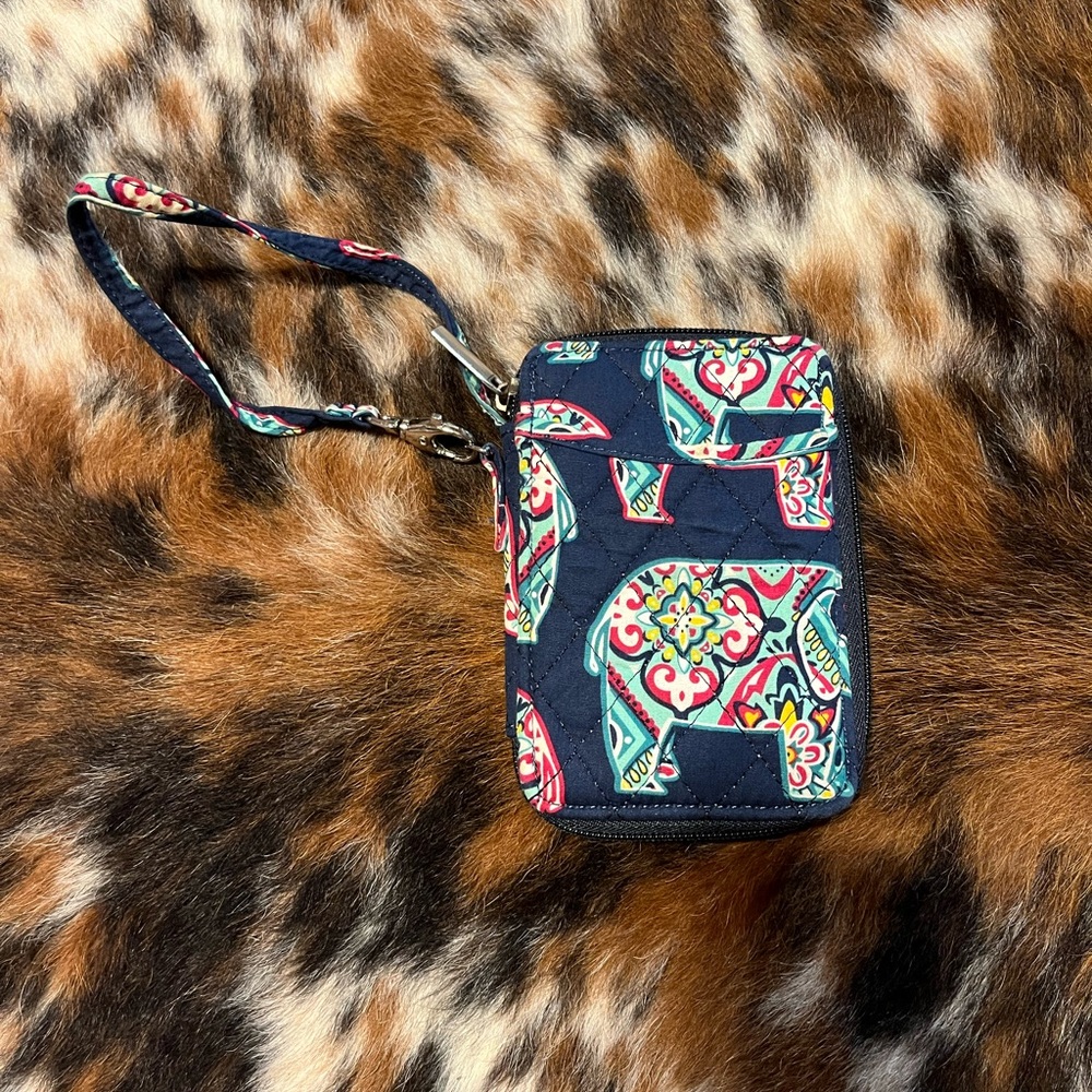 Colorful Elephant Pattern Phone Wristlet